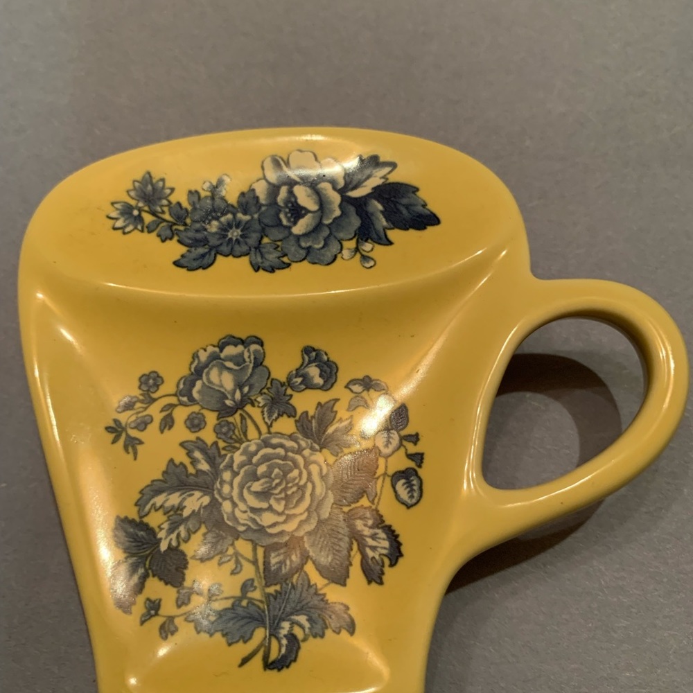 SPODE 4 Blue Room Garden Flowers Yellow Teacup Shaped Teabag/Spoon Rests L0407 - Picture 6 of 17
